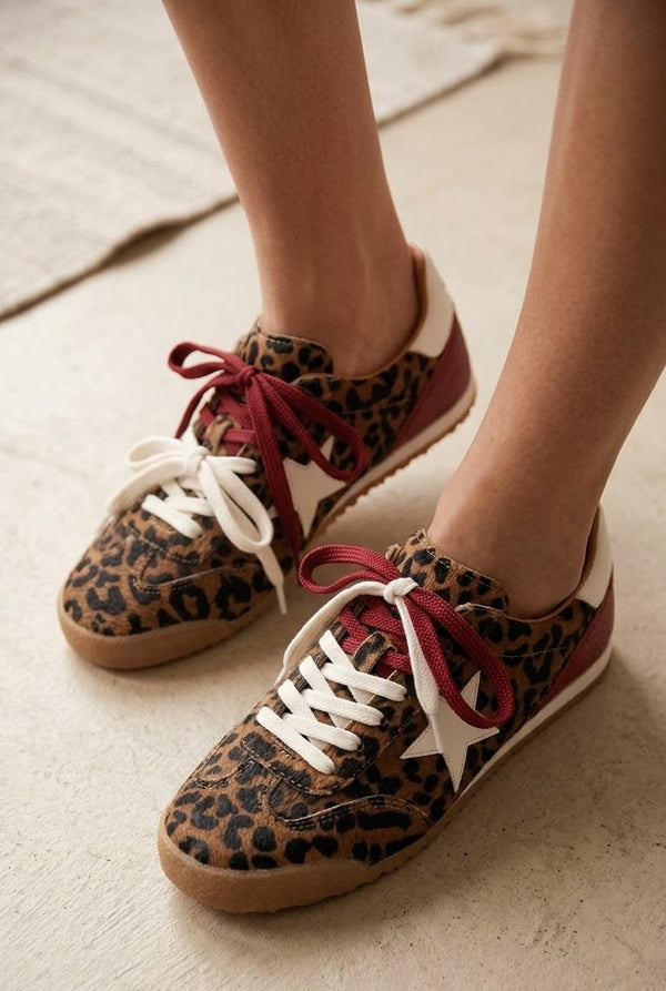 Tenis 976 Print Leopardo X Vino Tinto