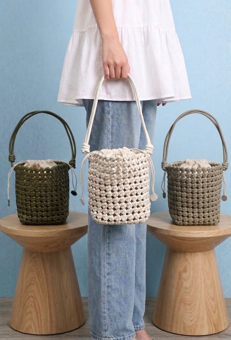 Bolso TR02 Tejido Verde Oliva - Beige - Taupe