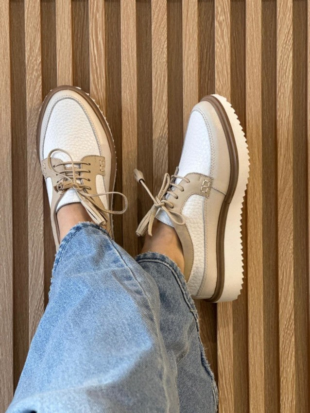 Zapato B-139 Blanco X Pardo