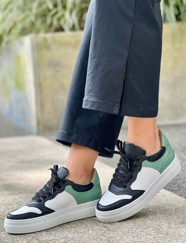 Tenis 3048 Blanco X Verde X Negro