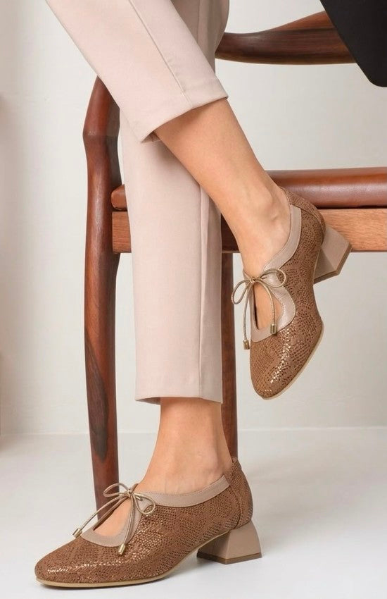 Zapato Tacon 3015 Miel X Caramelo