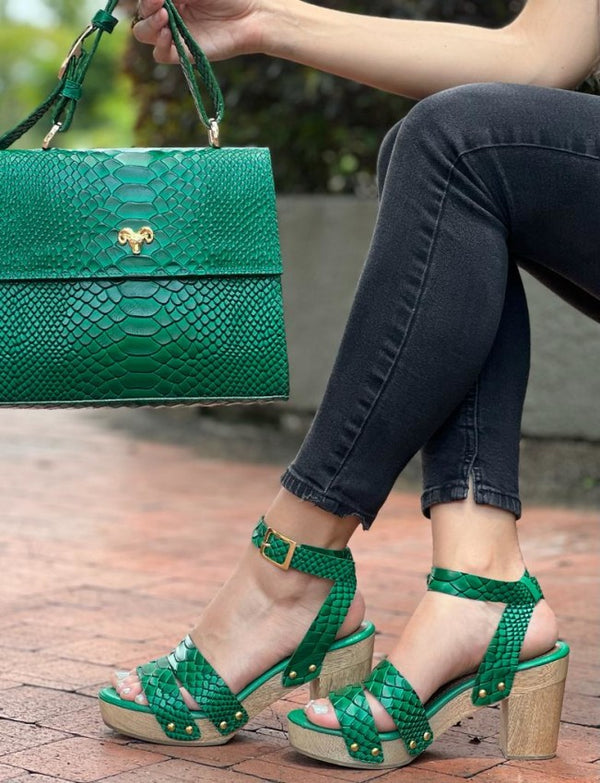 Sandalia Tacon 2880 Verde Esmeralda