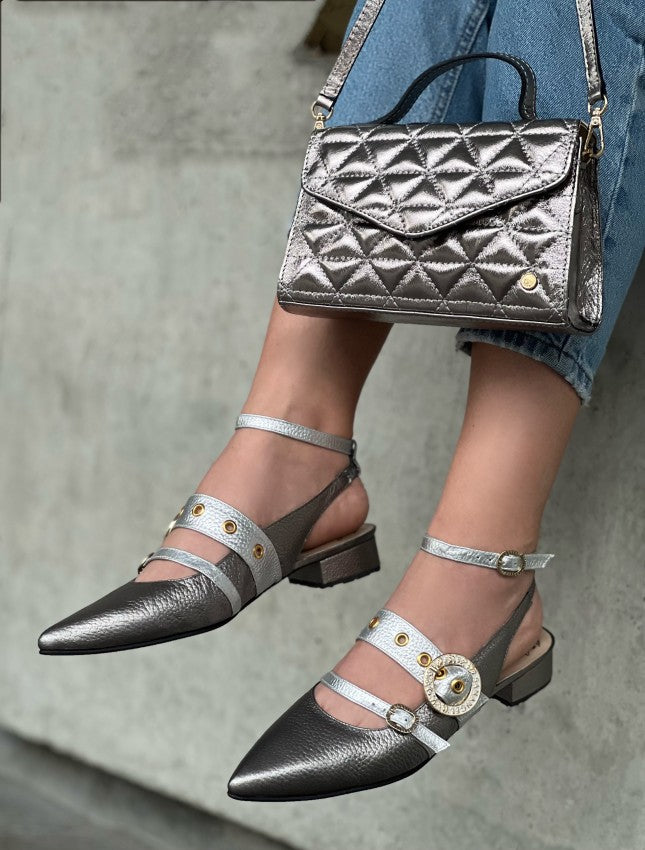 Zapato Optimismo Plomo X Plata