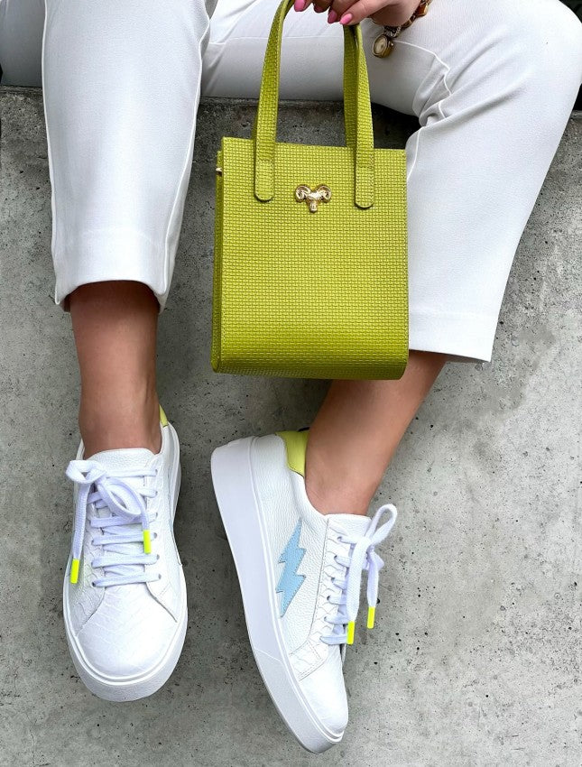 Tenis T-433 Blanco X Azul