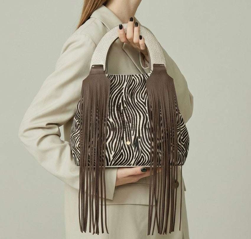Bolso Hobo Print Cebrra x Flecos Chocolate