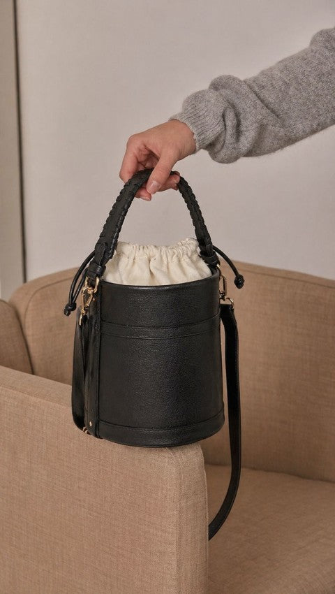 Bolso Balde Solier Tejido Negro