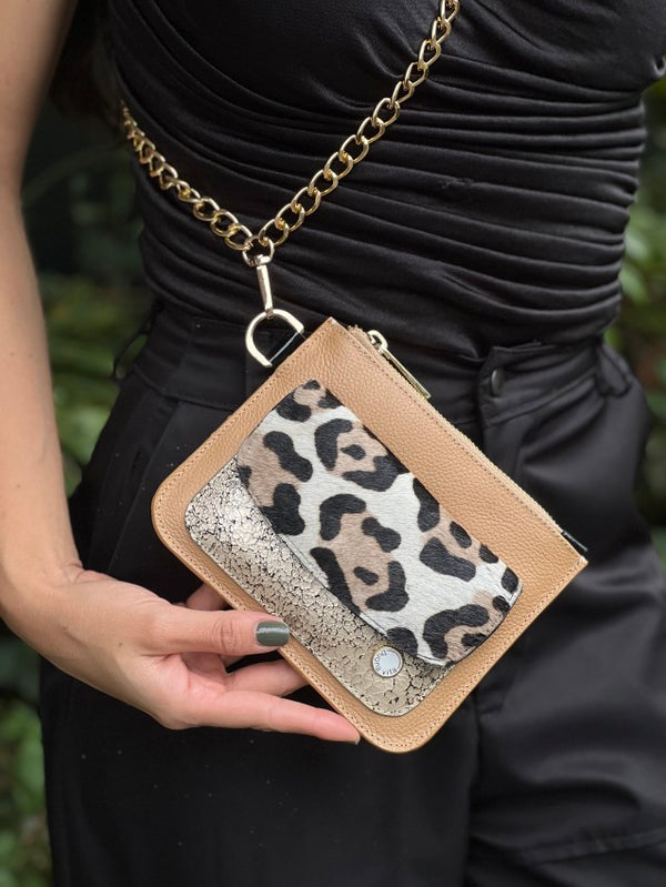 Bolso Eva Camel X Pelo X Oro