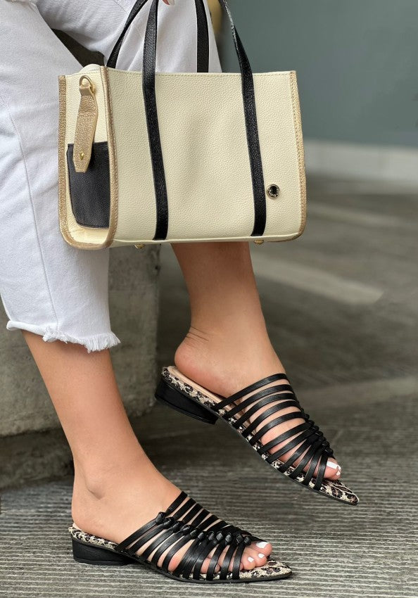 Sandalia 1400 Tiras Negra