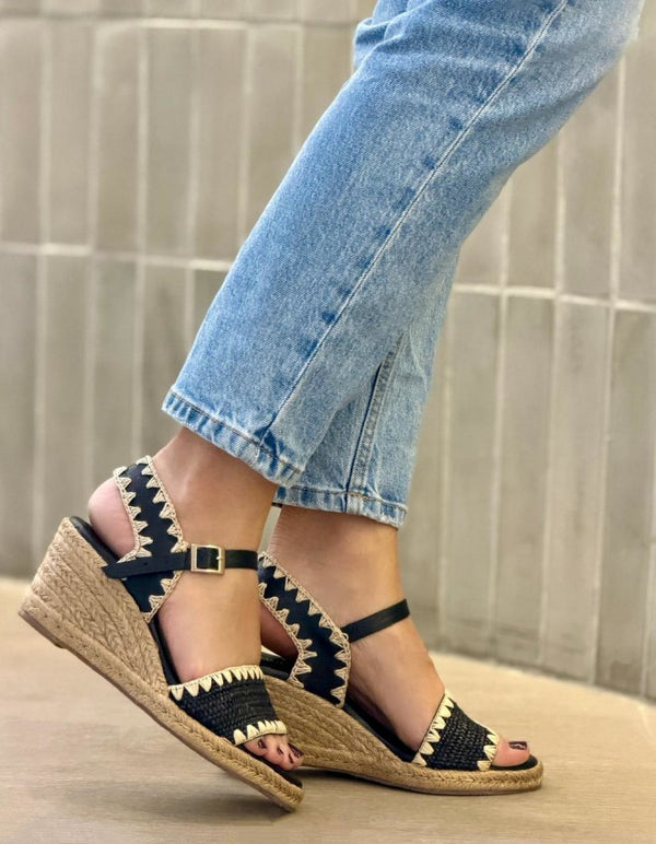 Sandalia K-7090 Negro X Tejido