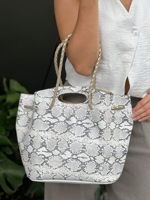 Bolso 4210 Piton Blanco X Oro