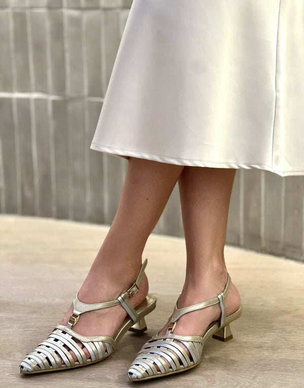Zapato K-7151 Oro X Plata