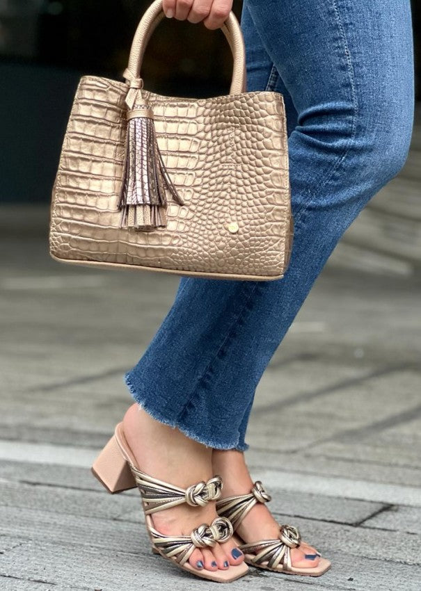 Sandalia 34006 Nude X Oro X Plata