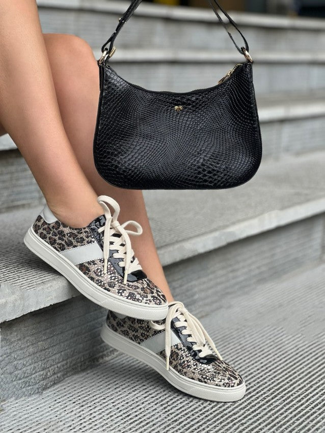 Tenis Katty Folia Sabia X Negro X Blanco