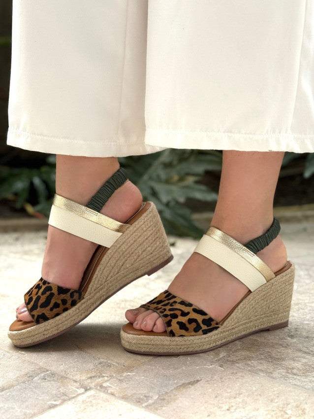 Sandalia 8736 Print X Talco X Oro X Verde